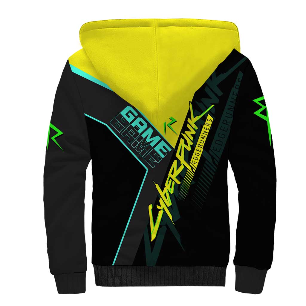 David Martinez Cyberpunk Edgerunners Sherpa Hoodie Futuristic Neon Anime Style