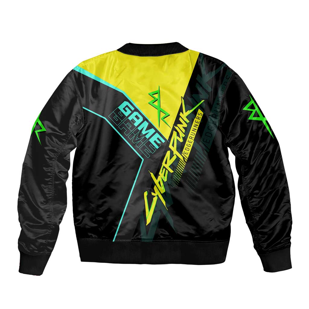 David Martinez Cyberpunk Edgerunners Sleeve Zip Bomber Jacket Futuristic Neon Anime Style