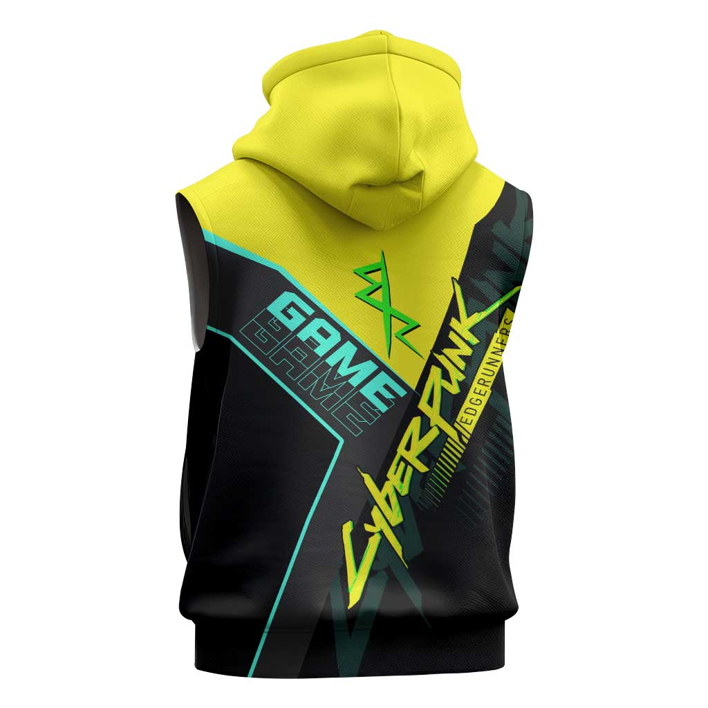 David Martinez Cyberpunk Edgerunners Sleeveless Hoodie Futuristic Neon Anime Style