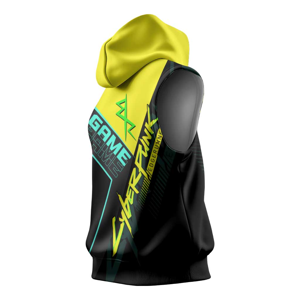 David Martinez Cyberpunk Edgerunners Sleeveless Hoodie Futuristic Neon Anime Style