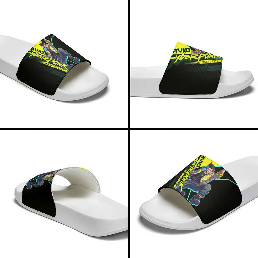 David Martinez Cyberpunk Edgerunners Slide Sandals Futuristic Neon Anime Style