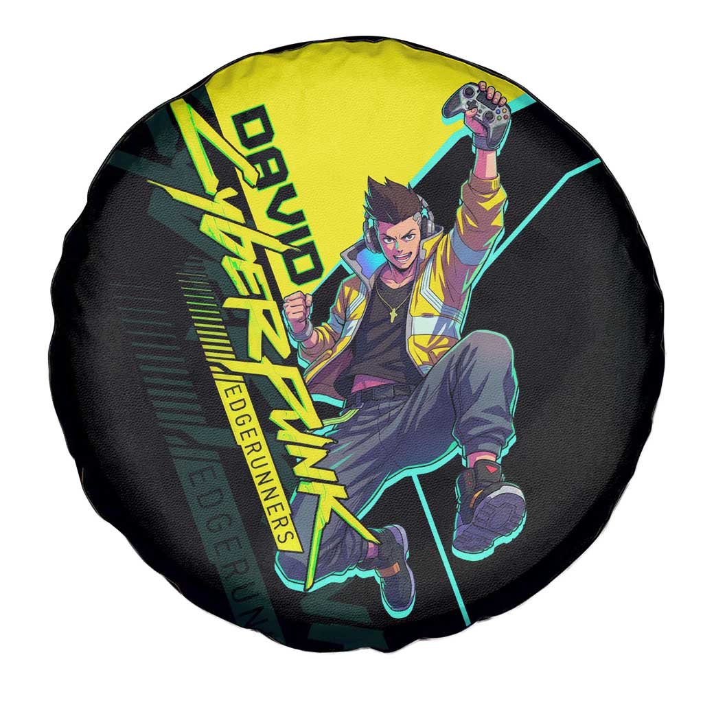 David Martinez Cyberpunk Edgerunners Spare Tire Cover Futuristic Neon Anime Style