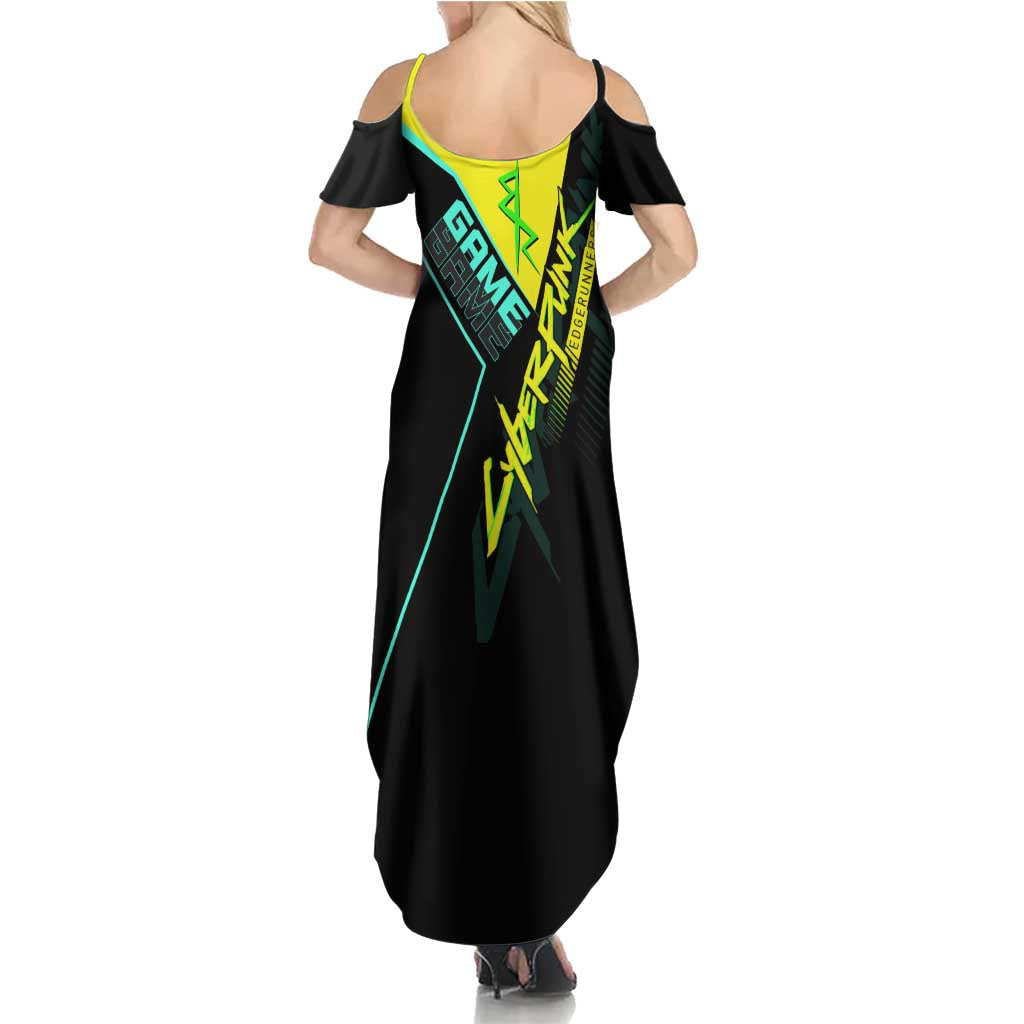 David Martinez Cyberpunk Edgerunners Summer Maxi Dress Futuristic Neon Anime Style