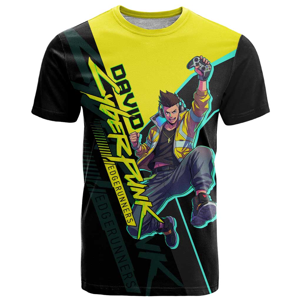 David Martinez Cyberpunk Edgerunners T Shirt Futuristic Neon Anime Style