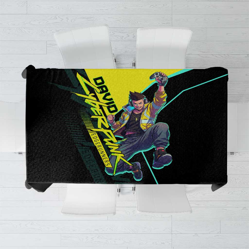 David Martinez Cyberpunk Edgerunners Tablecloth Futuristic Neon Anime Style