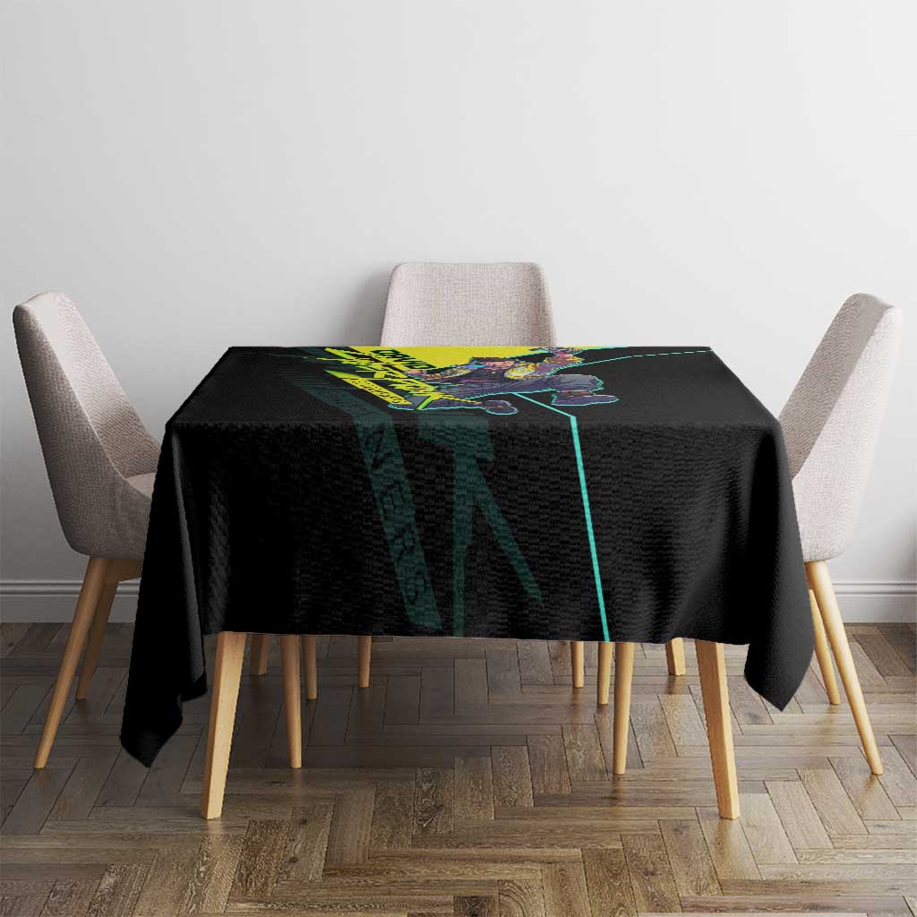 David Martinez Cyberpunk Edgerunners Tablecloth Futuristic Neon Anime Style