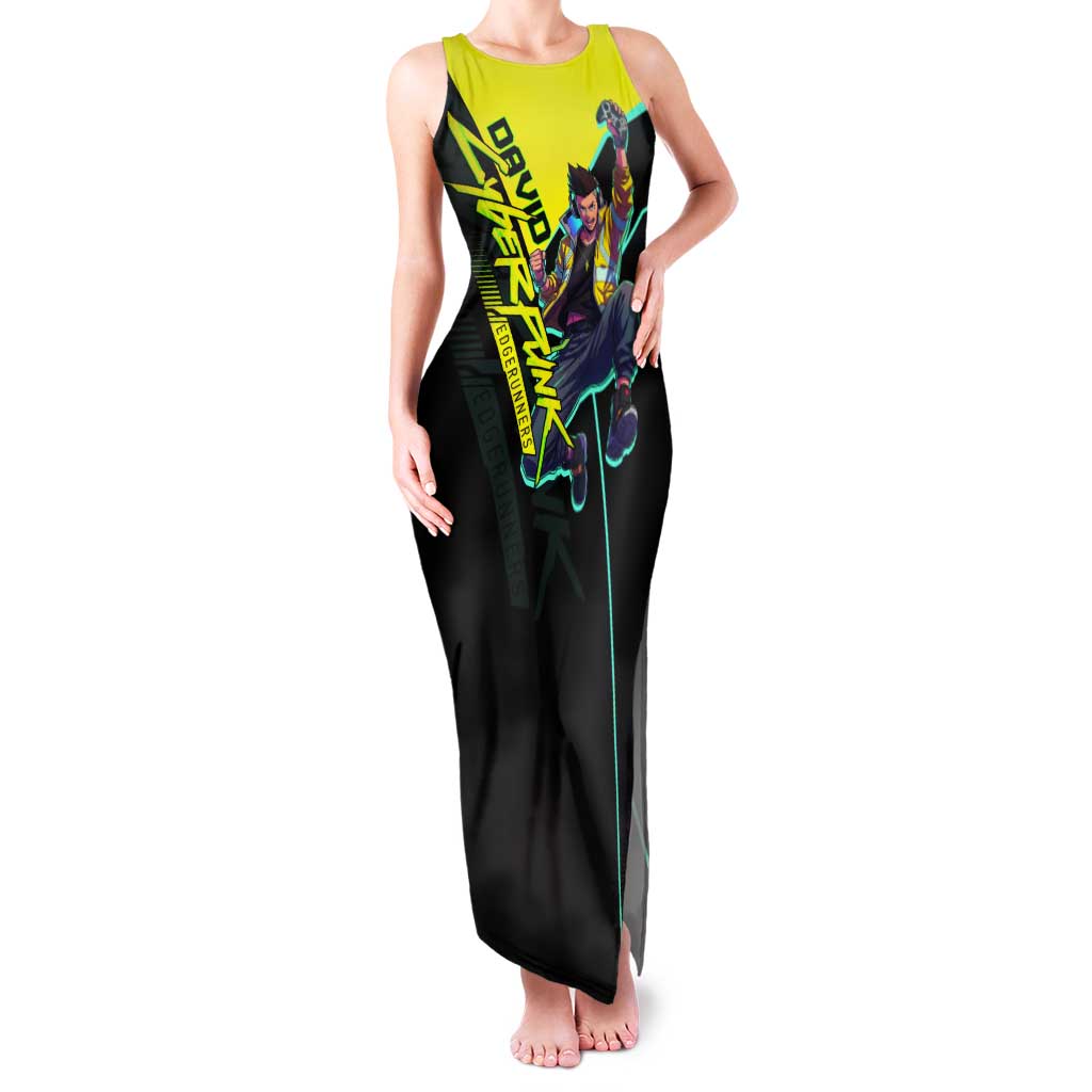 David Martinez Cyberpunk Edgerunners Tank Maxi Dress Futuristic Neon Anime Style