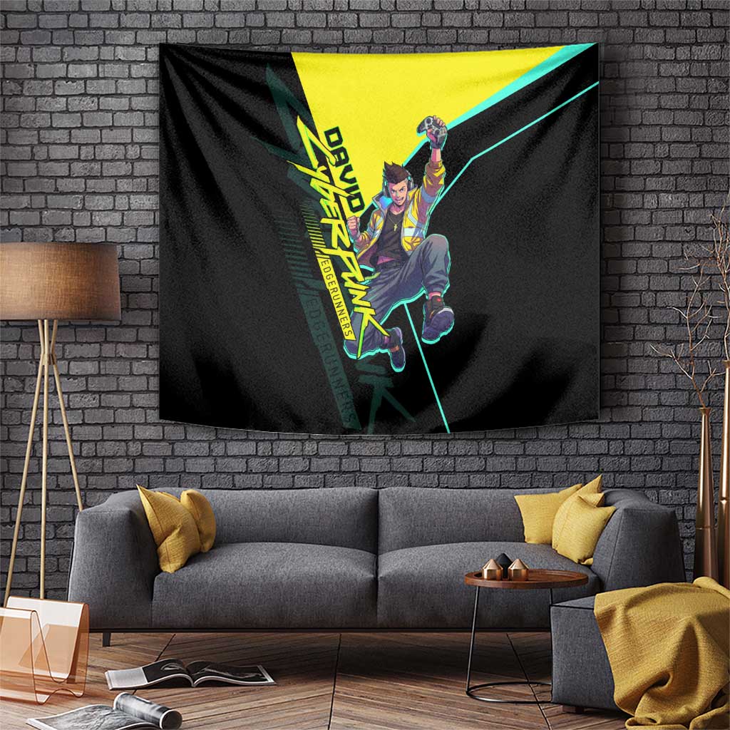 David Martinez Cyberpunk Edgerunners Tapestry Futuristic Neon Anime Style
