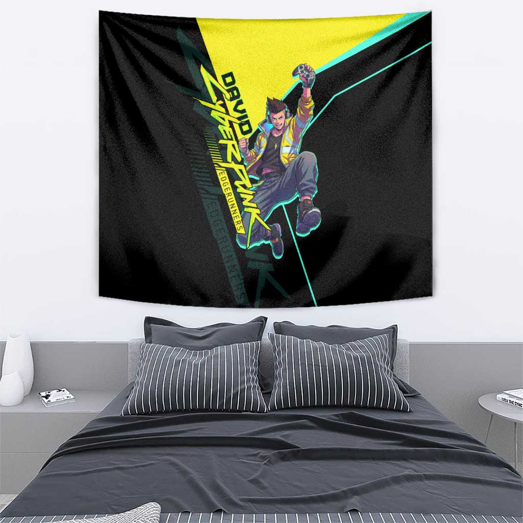David Martinez Cyberpunk Edgerunners Tapestry Futuristic Neon Anime Style
