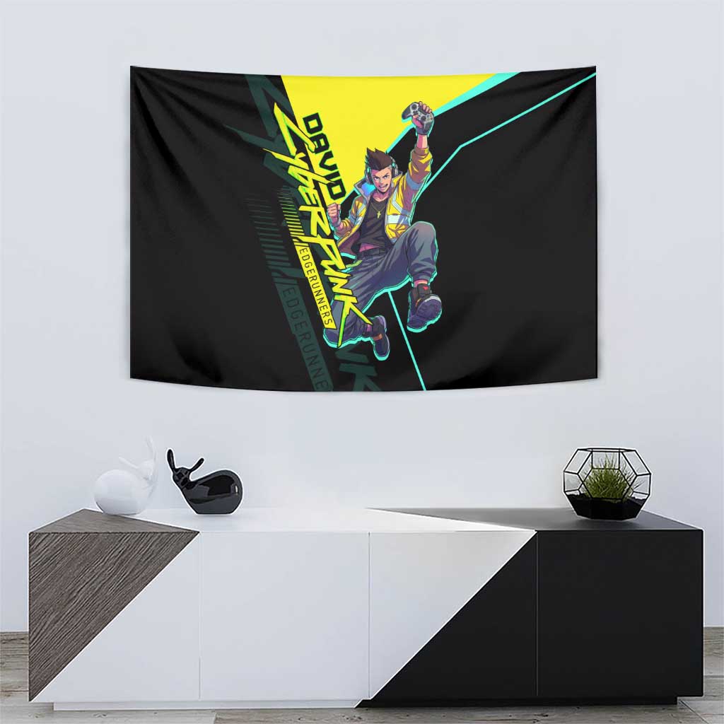David Martinez Cyberpunk Edgerunners Tapestry Futuristic Neon Anime Style