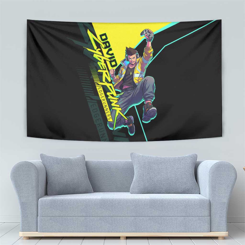 David Martinez Cyberpunk Edgerunners Tapestry Futuristic Neon Anime Style