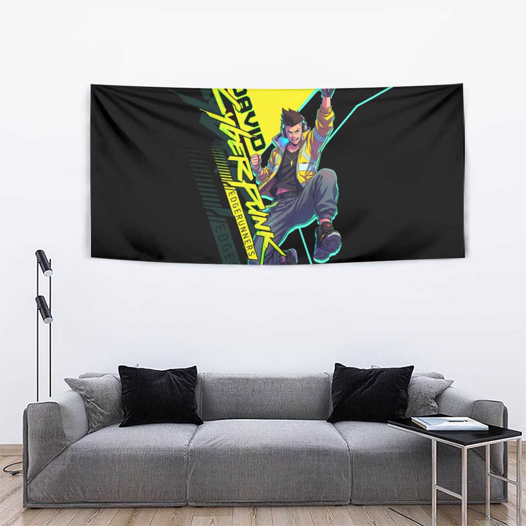 David Martinez Cyberpunk Edgerunners Tapestry Futuristic Neon Anime Style