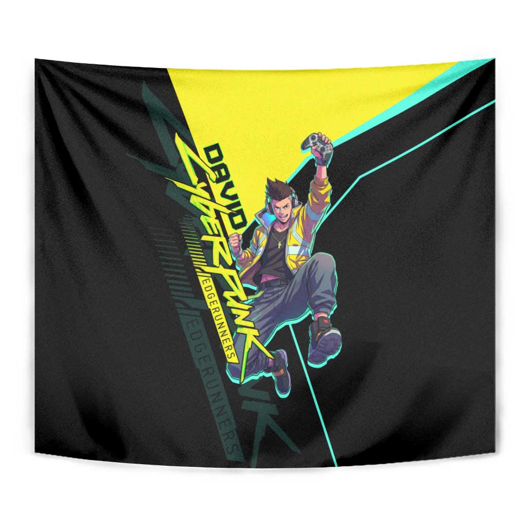 David Martinez Cyberpunk Edgerunners Tapestry Futuristic Neon Anime Style
