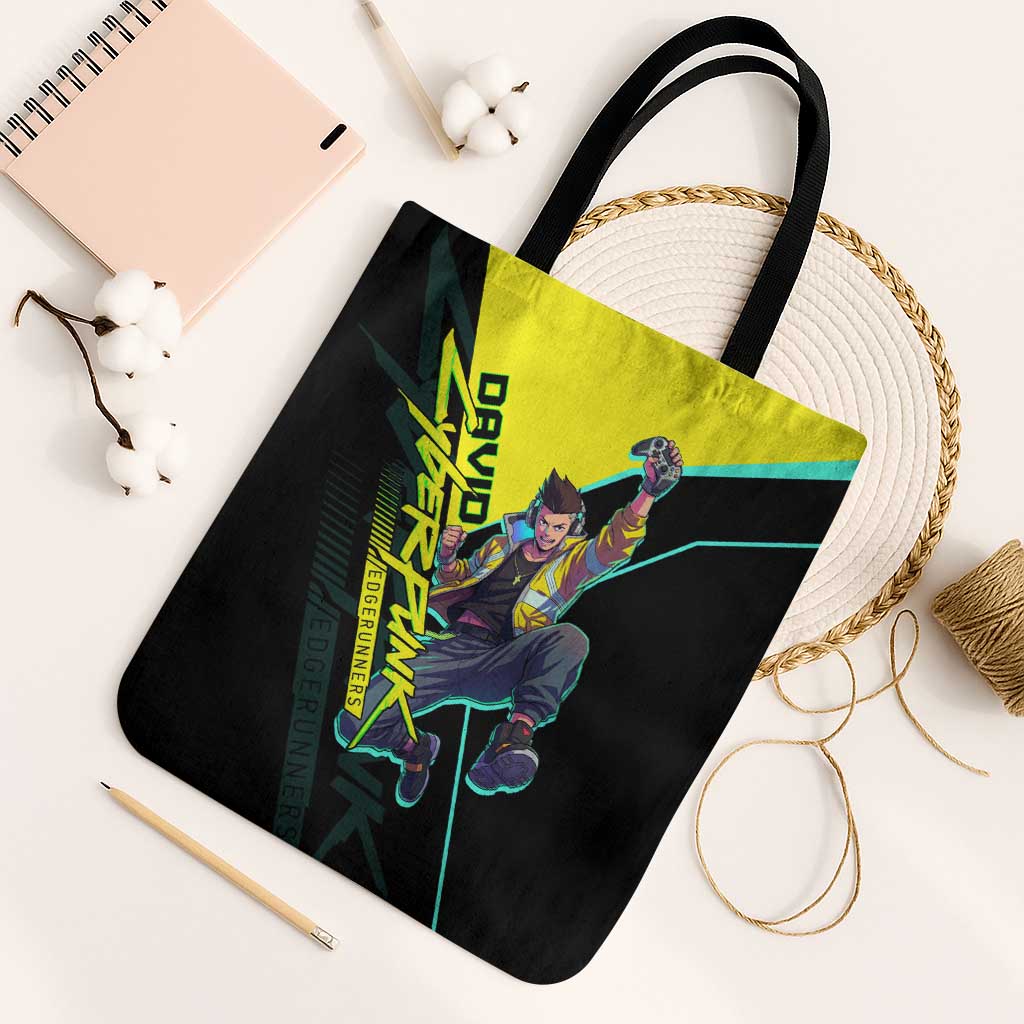 David Martinez Cyberpunk Edgerunners Tote Bag Futuristic Neon Anime Style