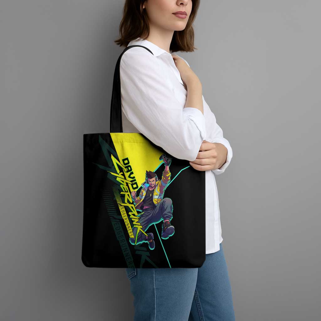 David Martinez Cyberpunk Edgerunners Tote Bag Futuristic Neon Anime Style