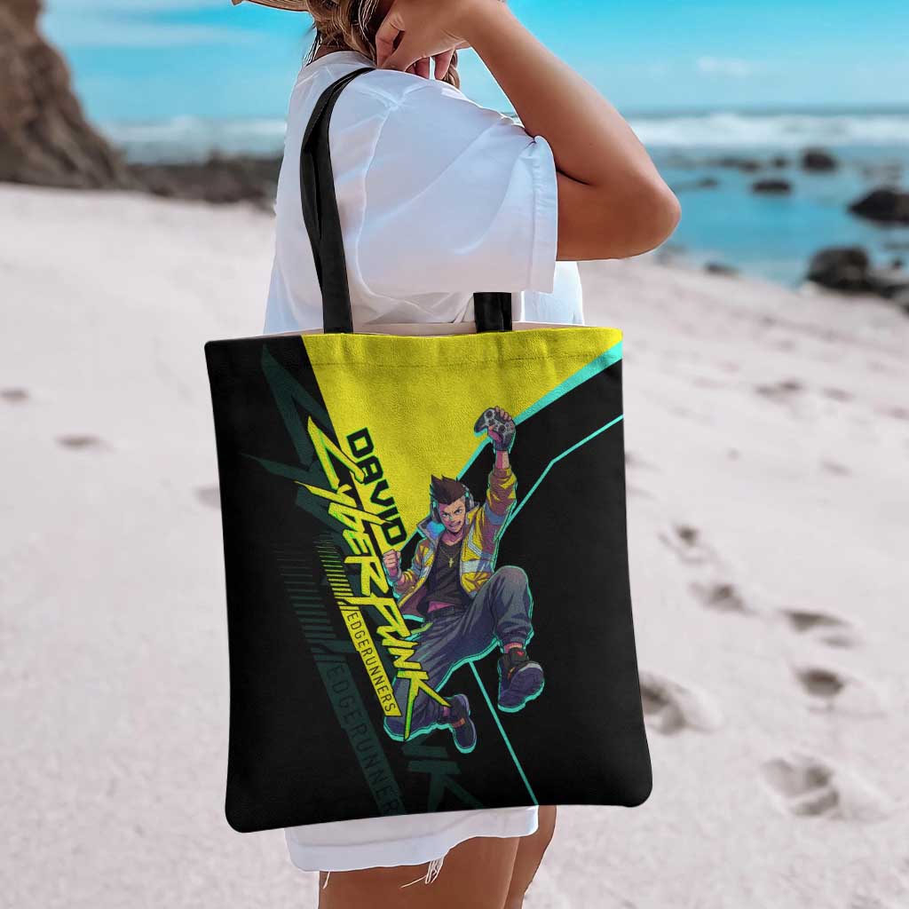 David Martinez Cyberpunk Edgerunners Tote Bag Futuristic Neon Anime Style