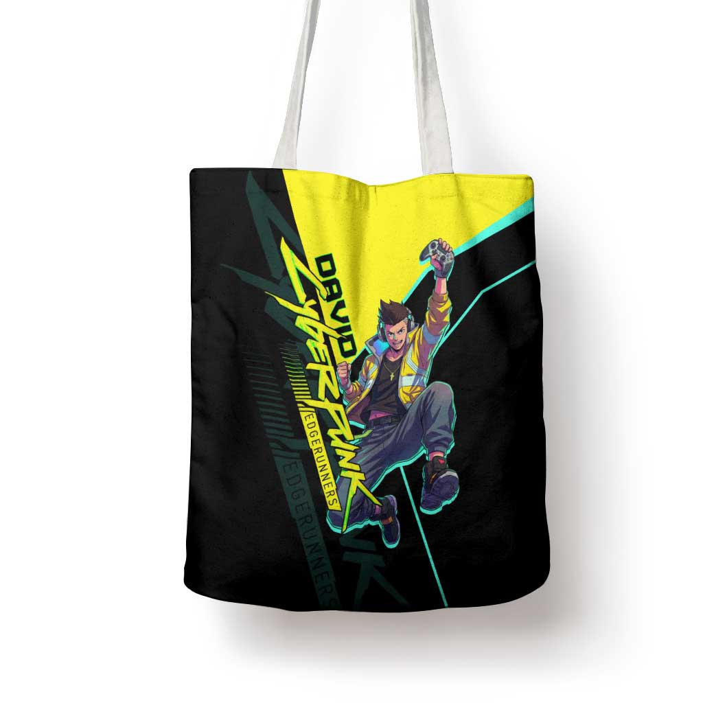 David Martinez Cyberpunk Edgerunners Tote Bag Futuristic Neon Anime Style