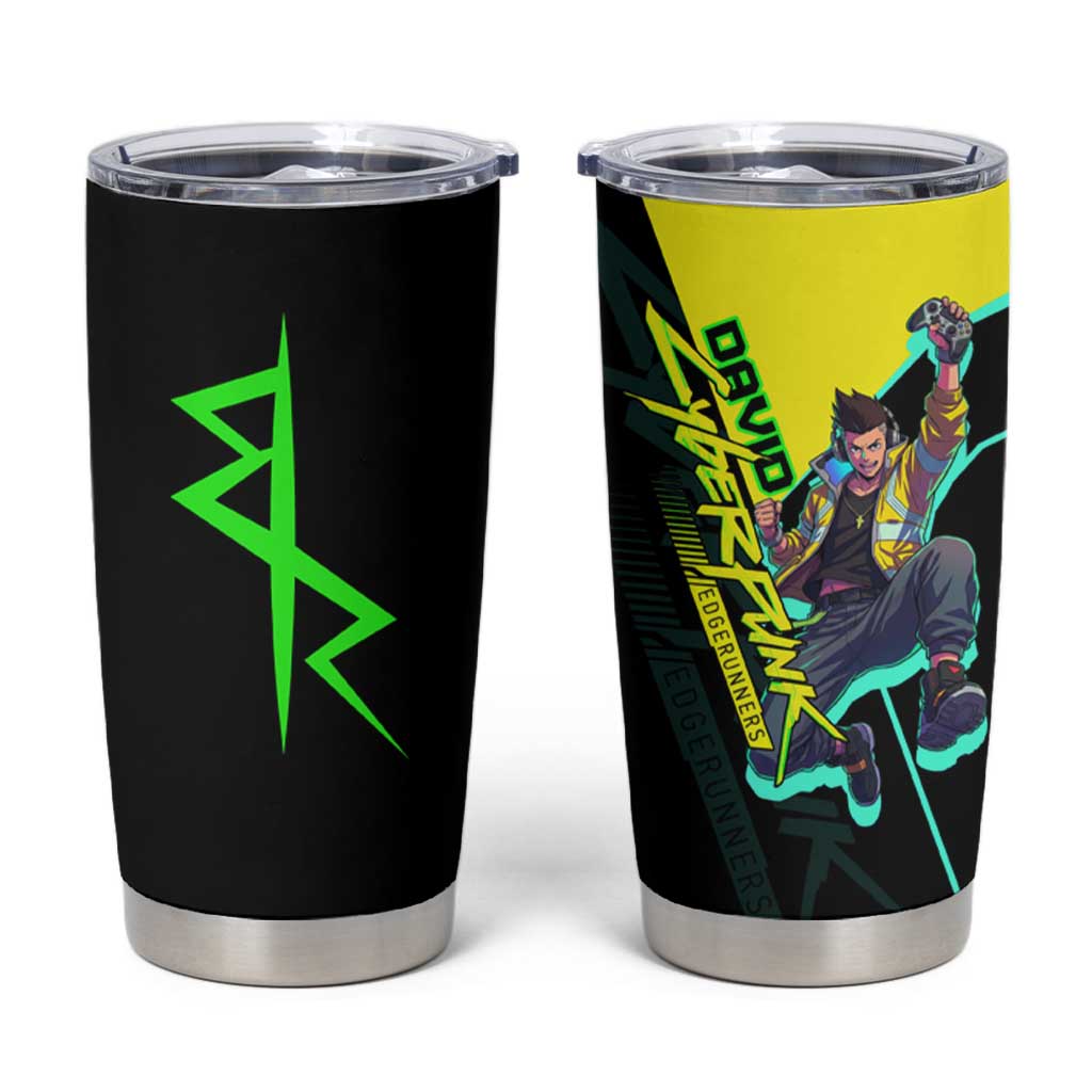 David Martinez Cyberpunk Edgerunners Tumbler Cup Futuristic Neon Anime Style