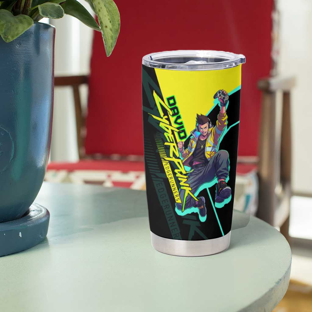 David Martinez Cyberpunk Edgerunners Tumbler Cup Futuristic Neon Anime Style