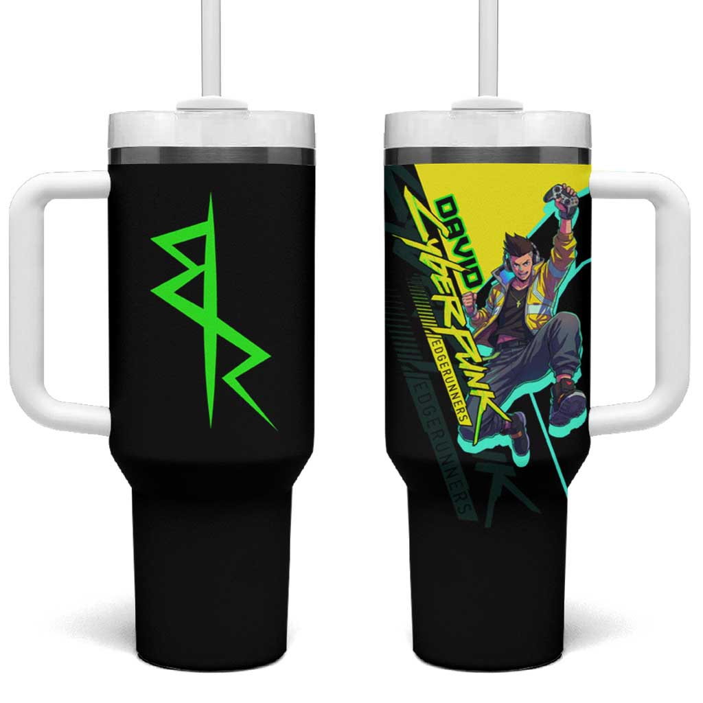 David Martinez Cyberpunk Edgerunners Tumbler With Handle Futuristic Neon Anime Style