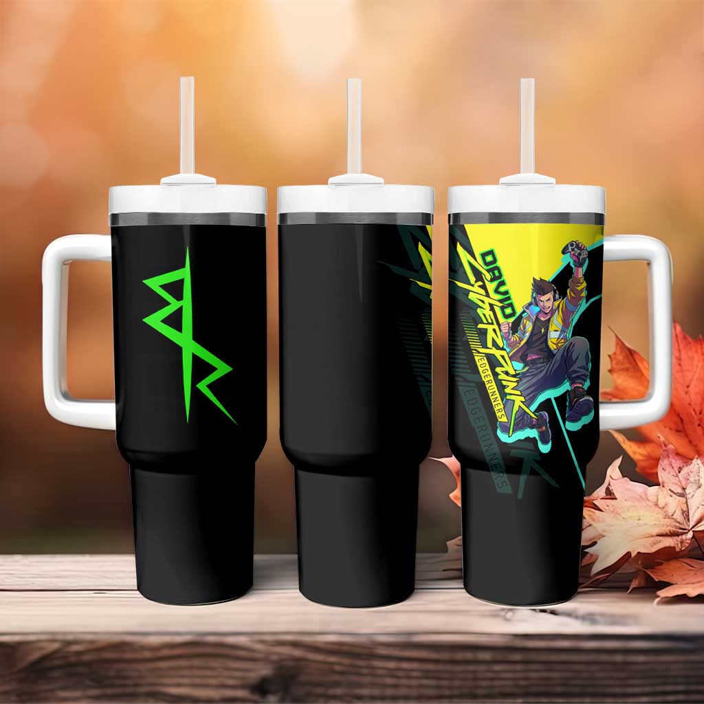 David Martinez Cyberpunk Edgerunners Tumbler With Handle Futuristic Neon Anime Style