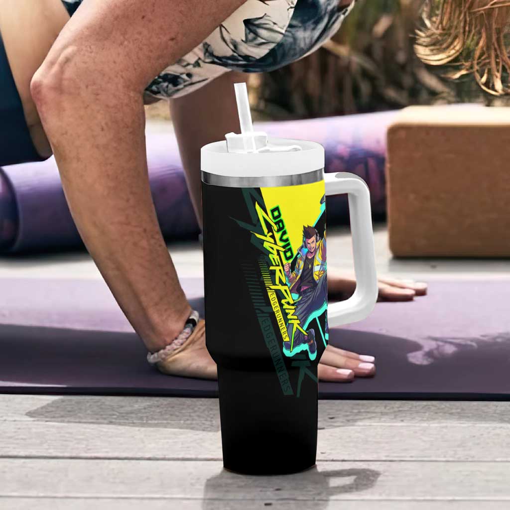 David Martinez Cyberpunk Edgerunners Tumbler With Handle Futuristic Neon Anime Style