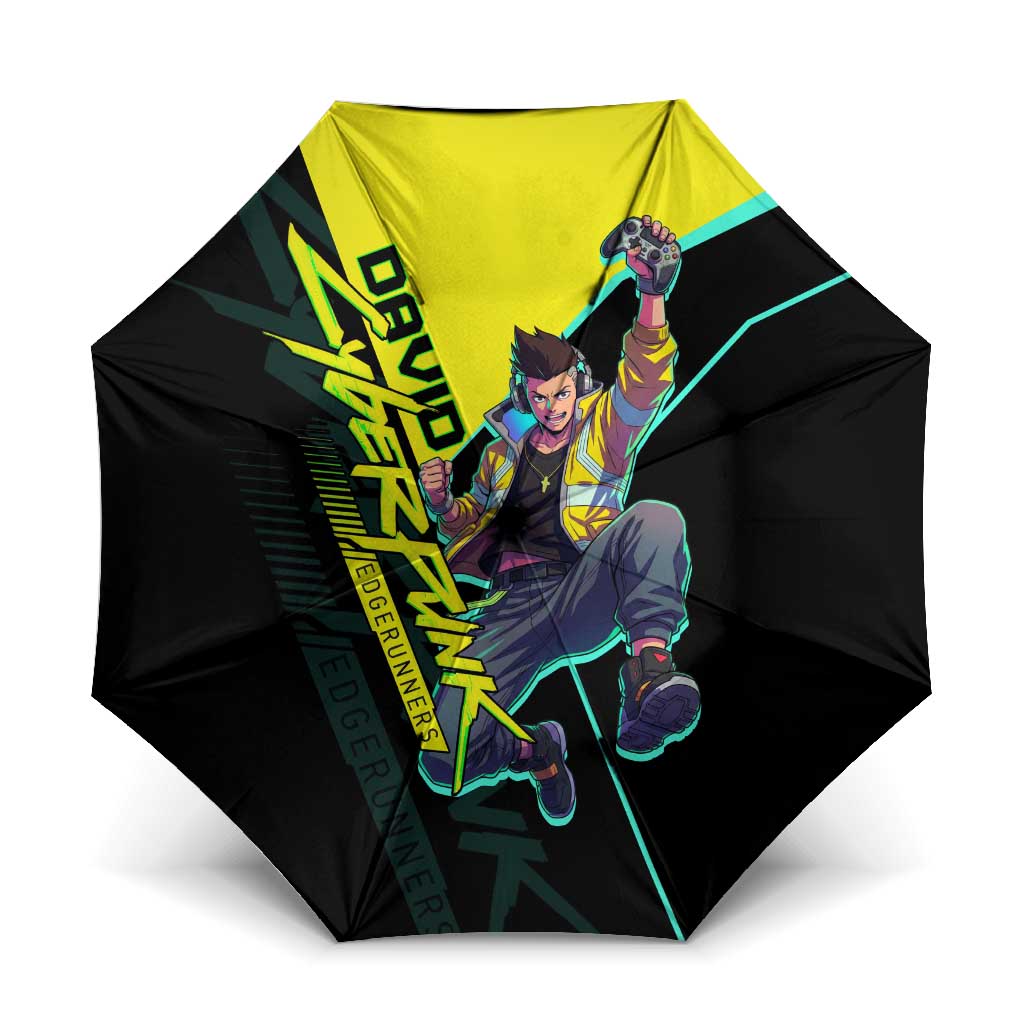 David Martinez Cyberpunk Edgerunners Umbrella Futuristic Neon Anime Style