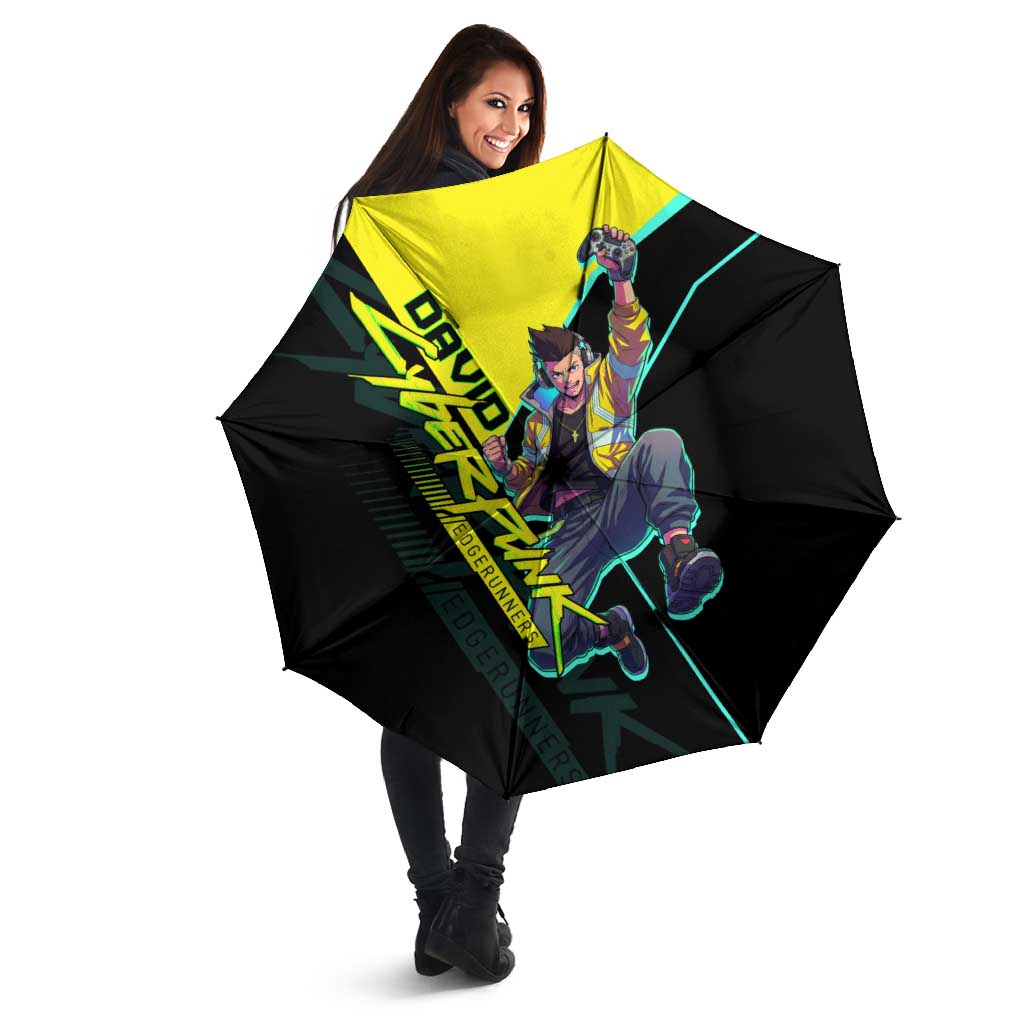 David Martinez Cyberpunk Edgerunners Umbrella Futuristic Neon Anime Style
