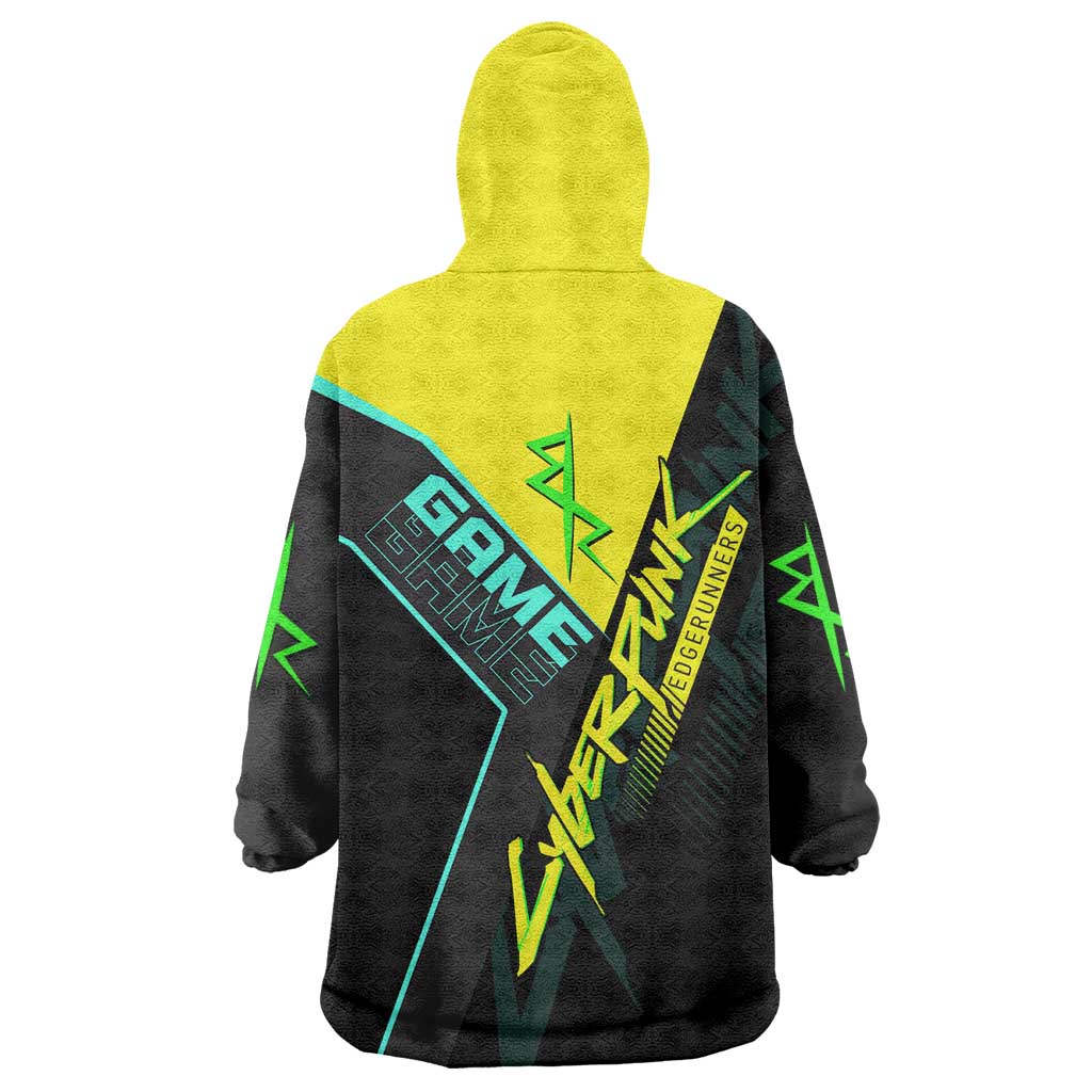 David Martinez Cyberpunk Edgerunners Wearable Blanket Hoodie Futuristic Neon Anime Style