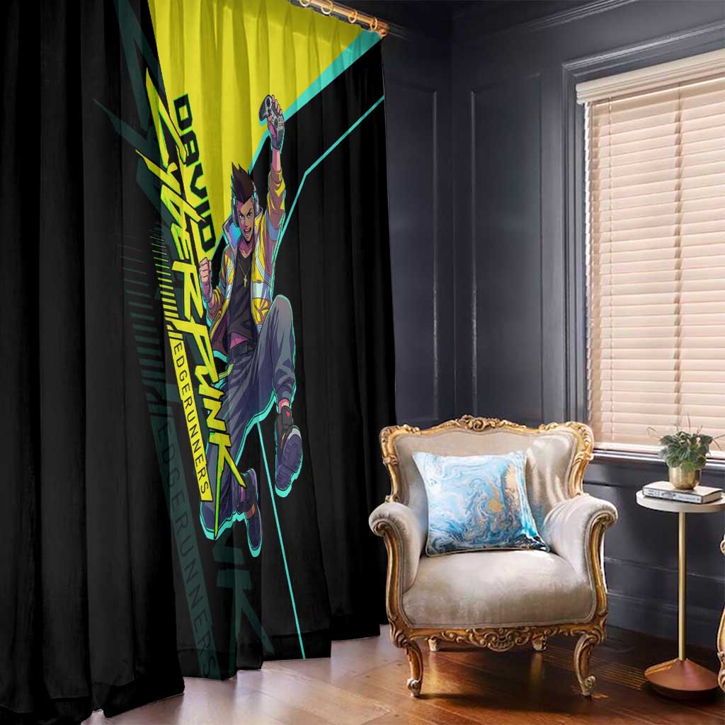 David Martinez Cyberpunk Edgerunners Window Curtain Futuristic Neon Anime Style