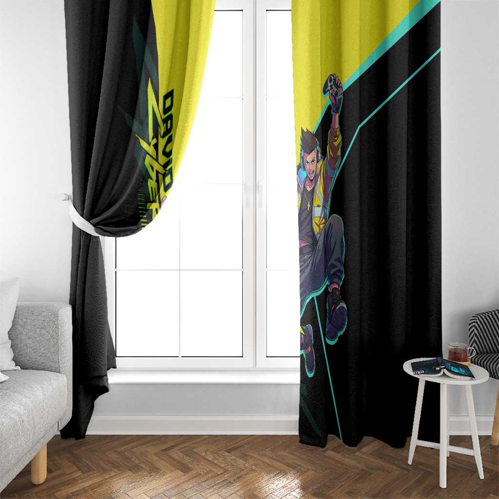 David Martinez Cyberpunk Edgerunners Window Curtain Futuristic Neon Anime Style