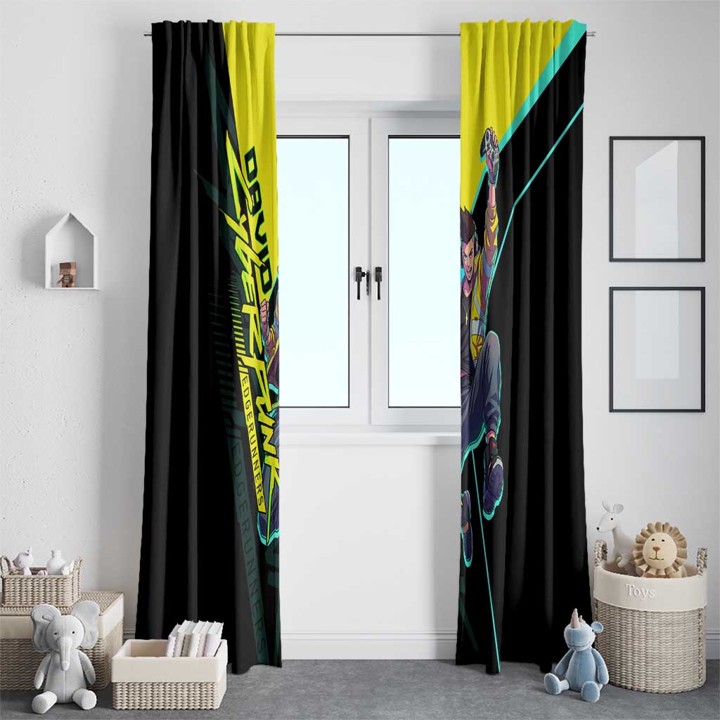 David Martinez Cyberpunk Edgerunners Window Curtain Futuristic Neon Anime Style