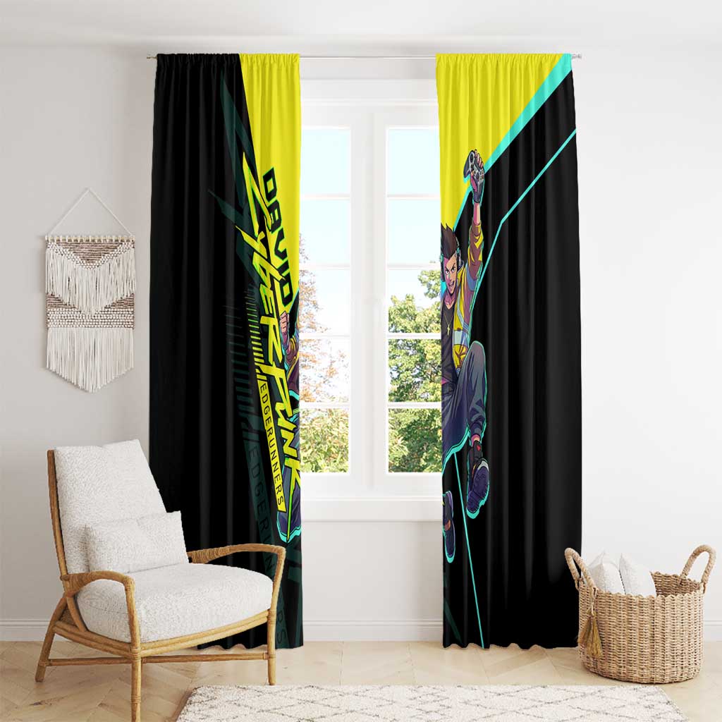 David Martinez Cyberpunk Edgerunners Window Curtain Futuristic Neon Anime Style