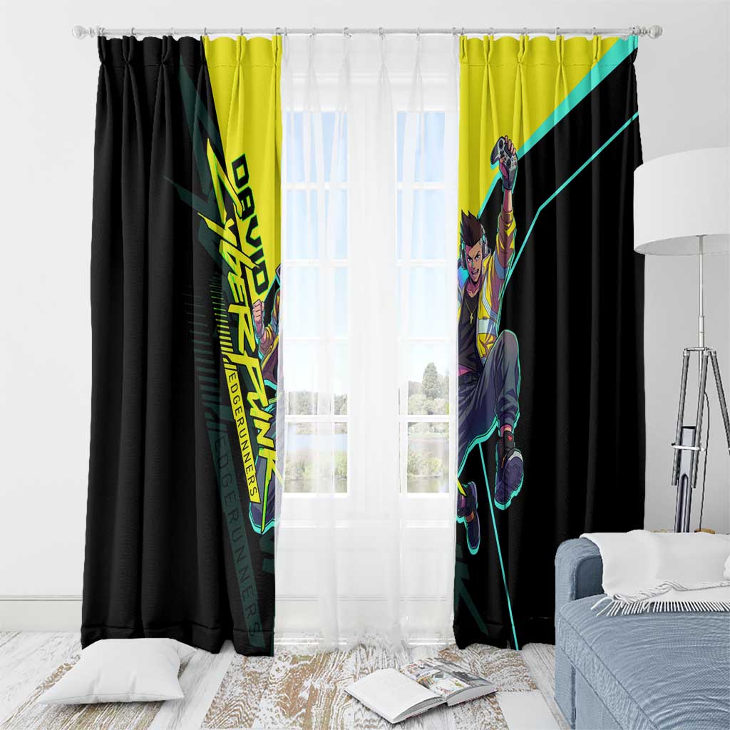 David Martinez Cyberpunk Edgerunners Window Curtain Futuristic Neon Anime Style