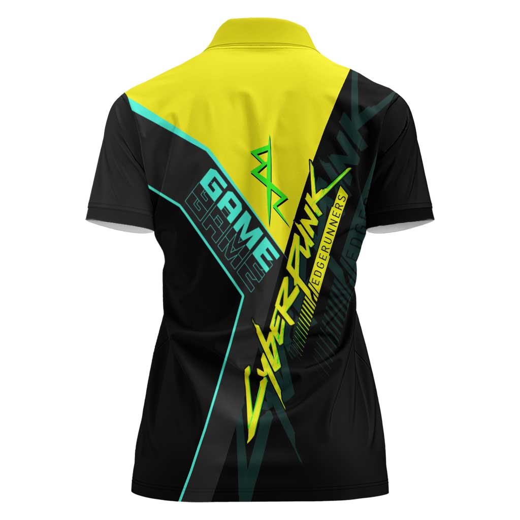David Martinez Cyberpunk Edgerunners Women Polo Shirt Futuristic Neon Anime Style