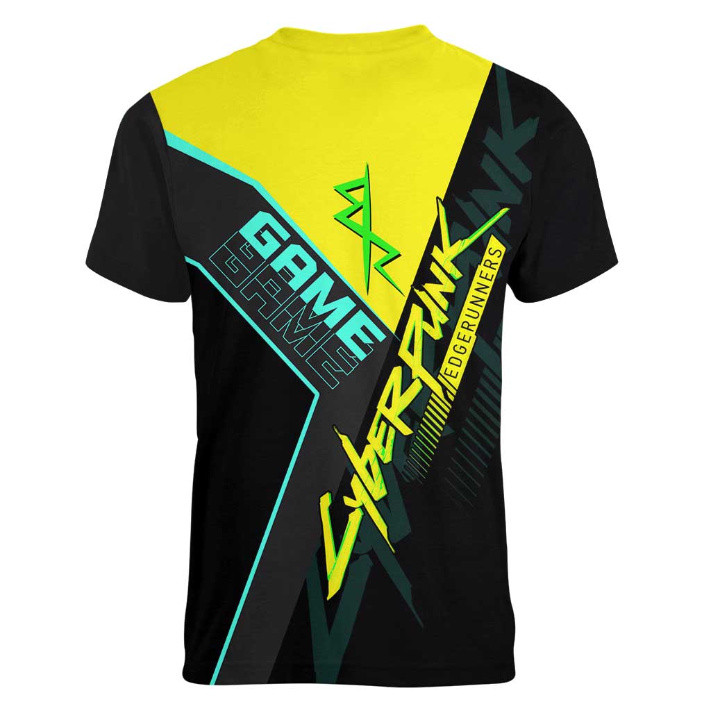 David Martinez Cyberpunk Edgerunners Women V-Neck T-Shirt Futuristic Neon Anime Style