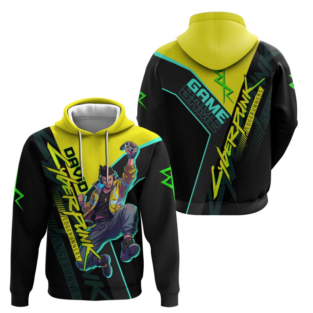 David Martinez Cyberpunk Edgerunners Zip Hoodie Futuristic Neon Anime Style