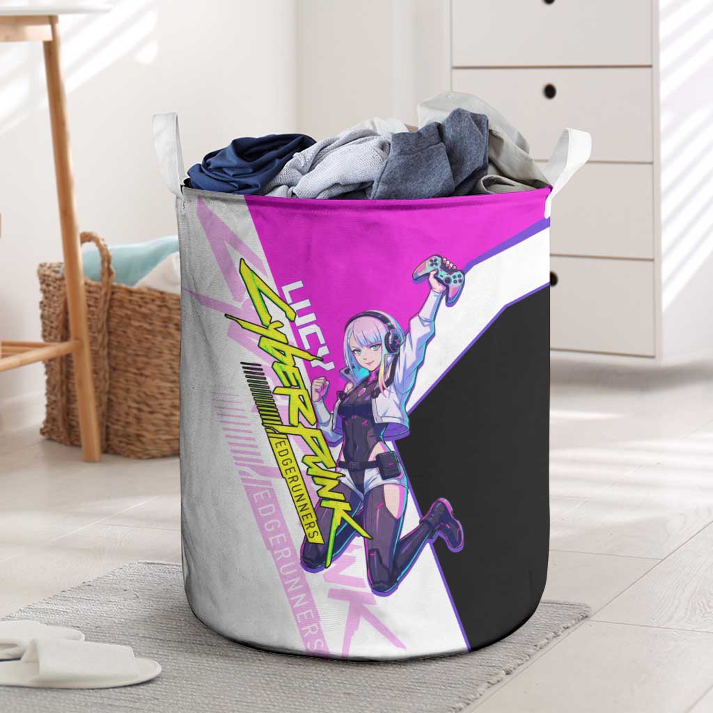 Lucy Cyberpunk Edgerunners Laundry Basket Neon Techwear Anime Style