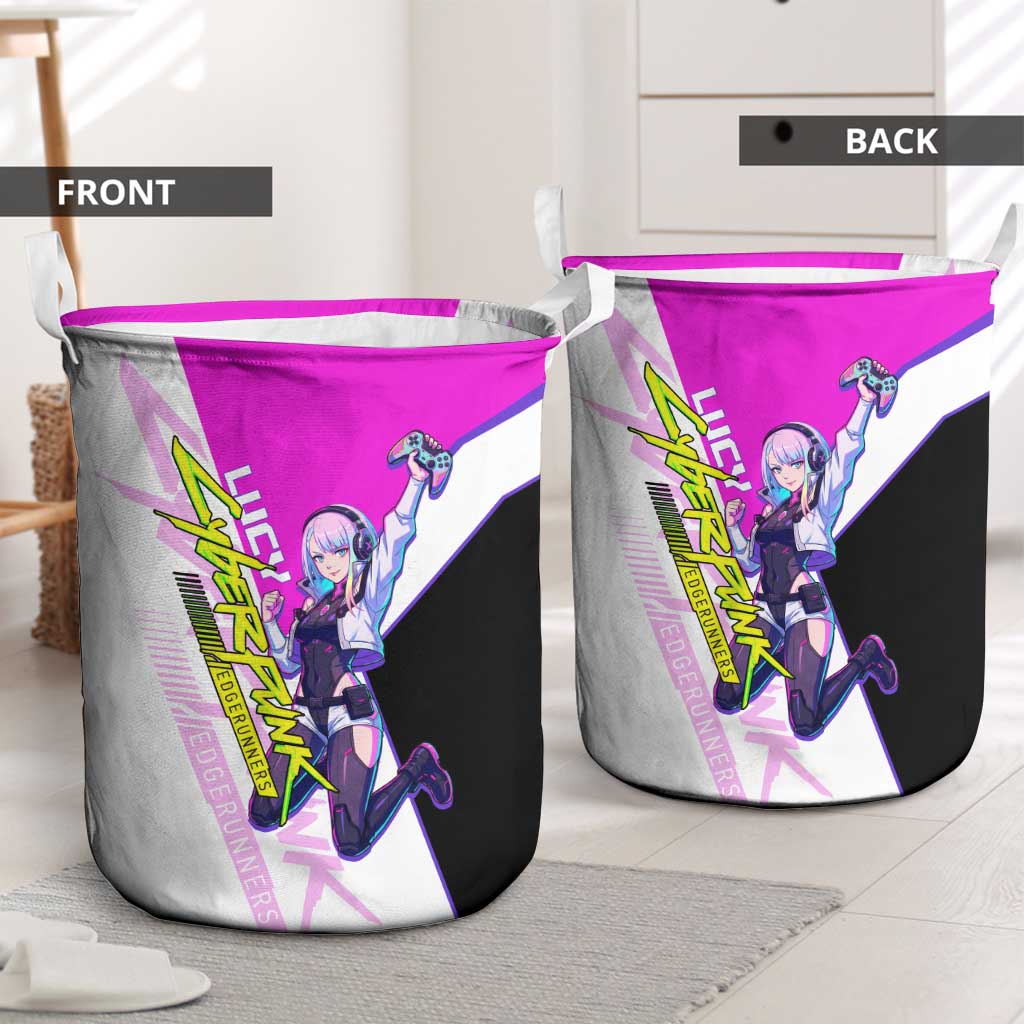 Lucy Cyberpunk Edgerunners Laundry Basket Neon Techwear Anime Style