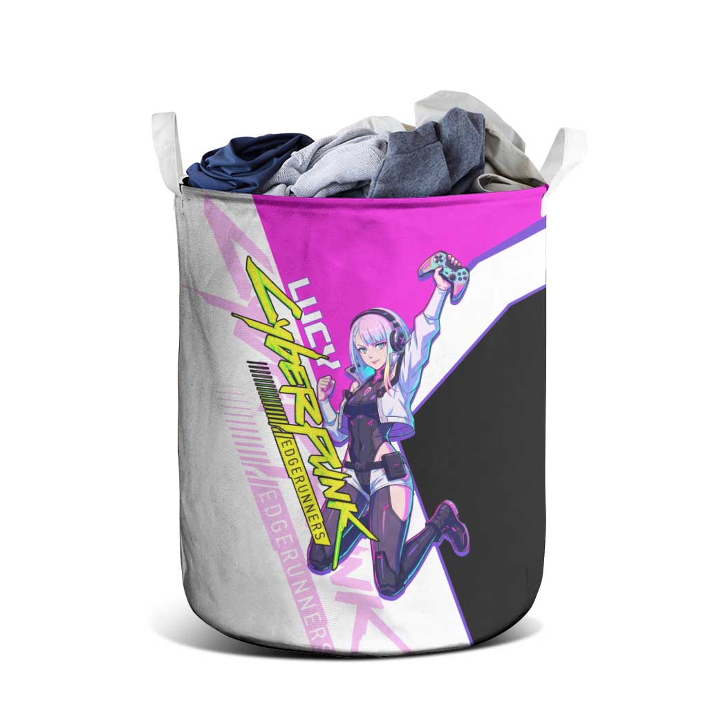 Lucy Cyberpunk Edgerunners Laundry Basket Neon Techwear Anime Style