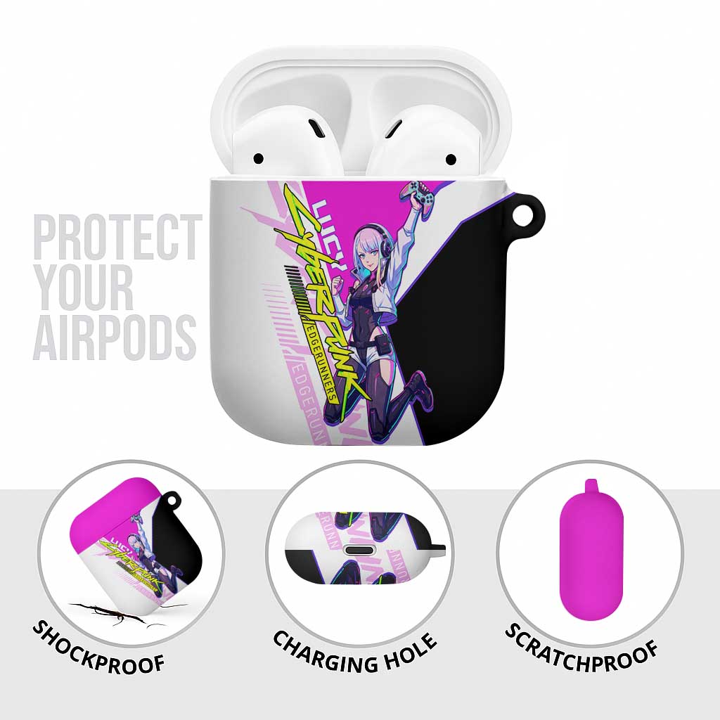 Lucy Cyberpunk Edgerunners AirPods Case Neon Techwear Anime Style