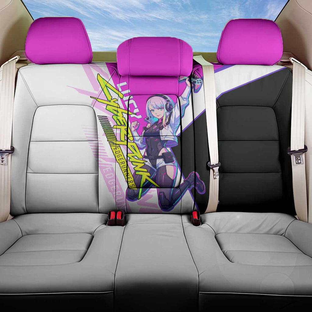 Lucy Cyberpunk Edgerunners Back Car Seat Cover Neon Techwear Anime Style