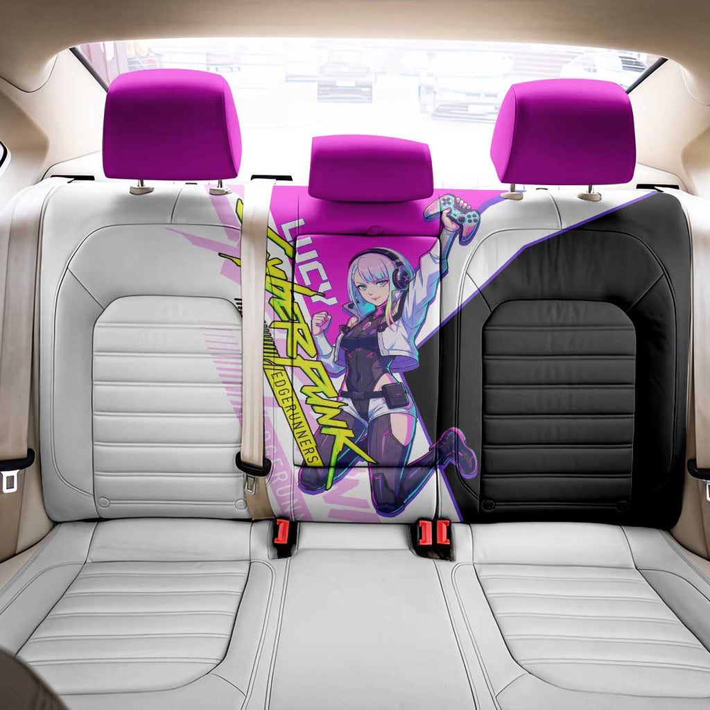 Lucy Cyberpunk Edgerunners Back Car Seat Cover Neon Techwear Anime Style