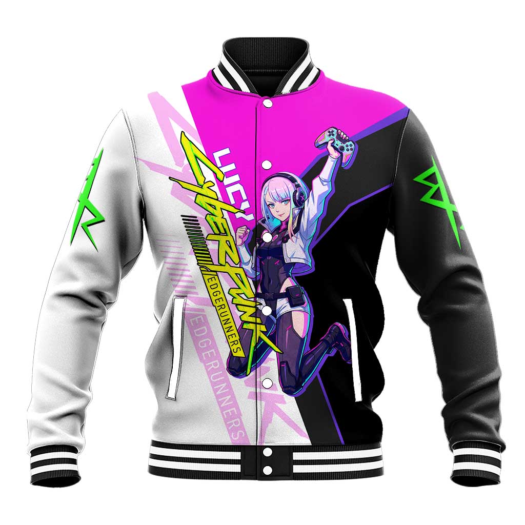 Lucy Cyberpunk Edgerunners Baseball Jacket Neon Techwear Anime Style