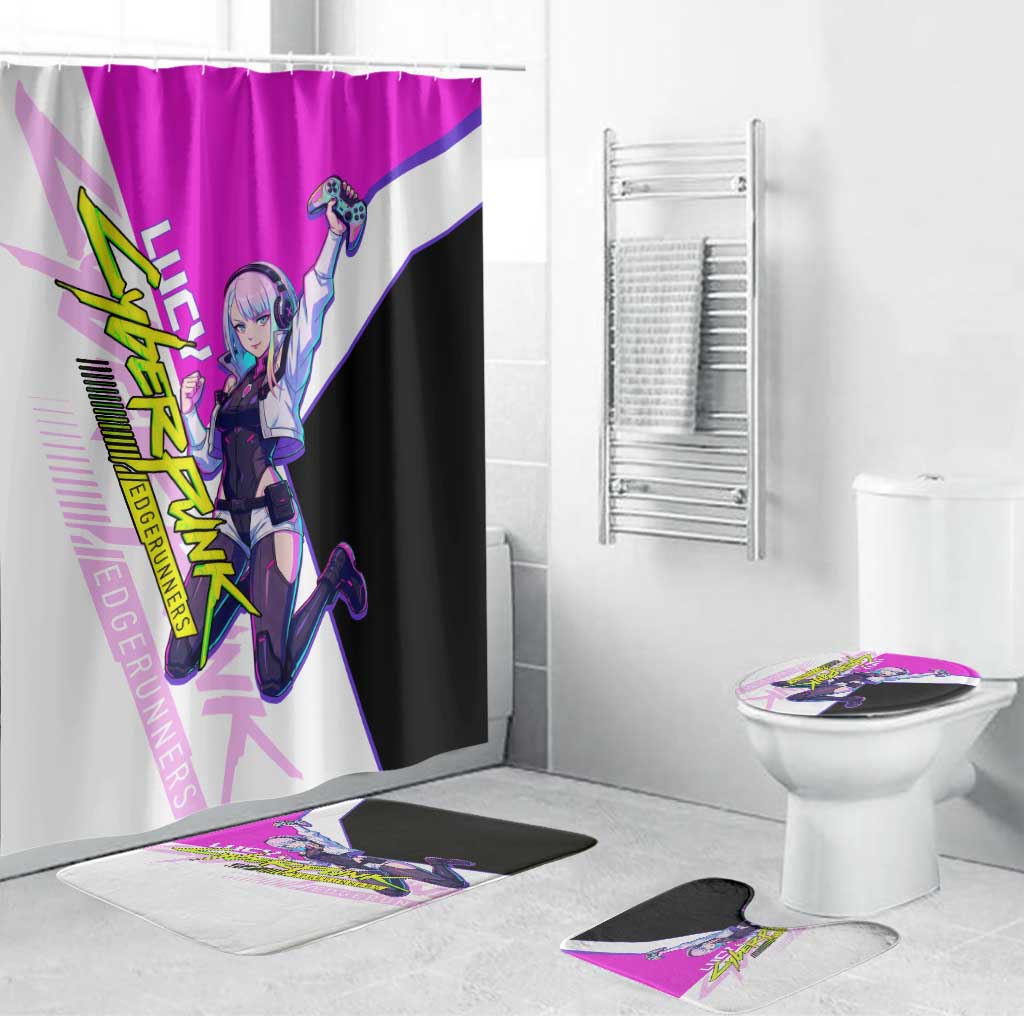 Lucy Cyberpunk Edgerunners Bathroom Set Neon Techwear Anime Style
