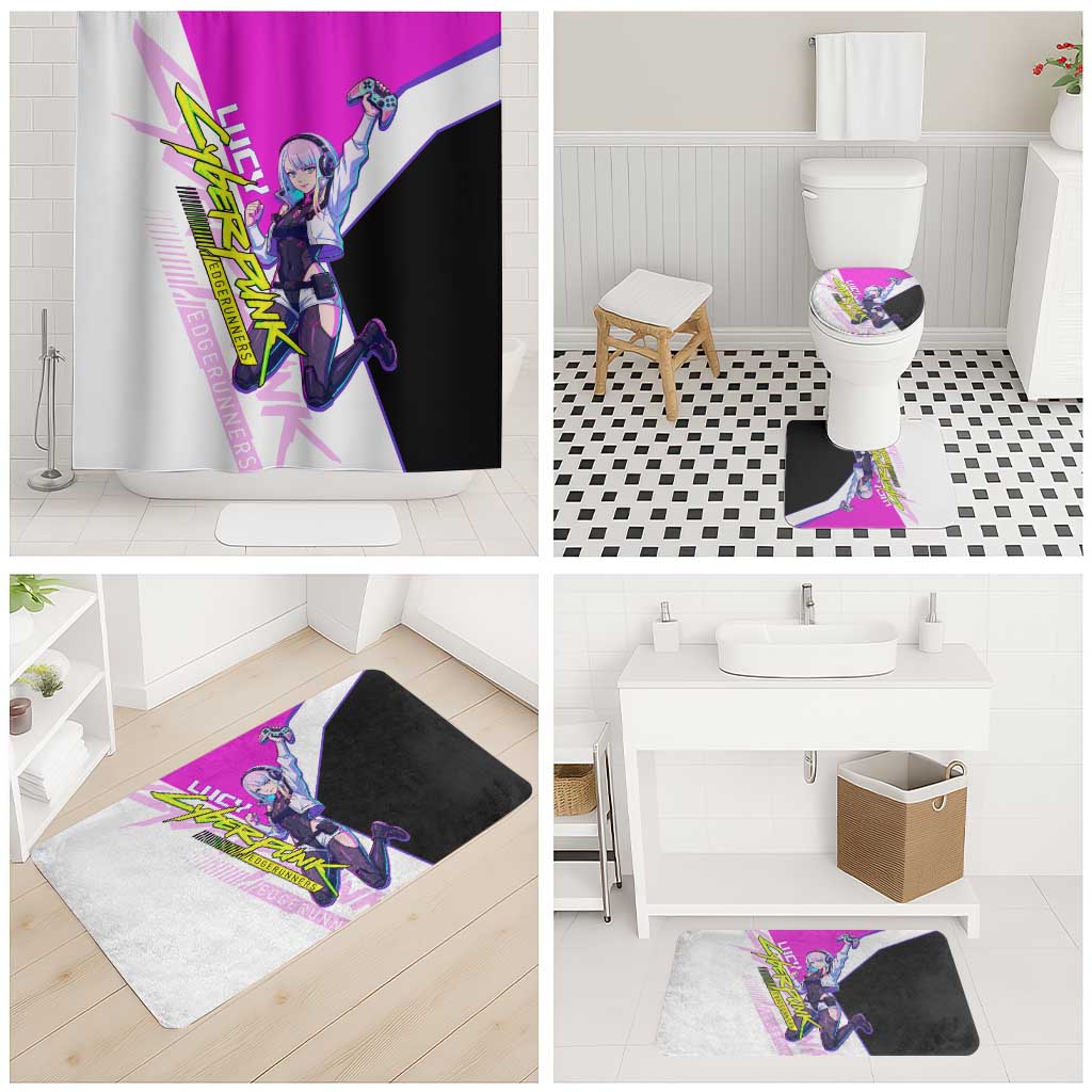 Lucy Cyberpunk Edgerunners Bathroom Set Neon Techwear Anime Style