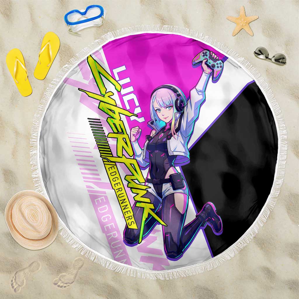 Lucy Cyberpunk Edgerunners Beach Blanket Neon Techwear Anime Style