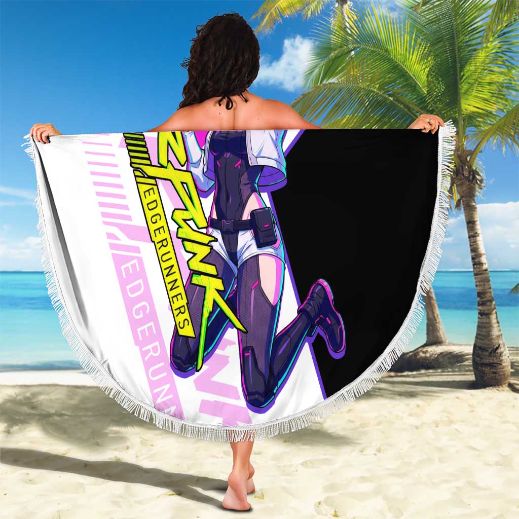 Lucy Cyberpunk Edgerunners Beach Blanket Neon Techwear Anime Style