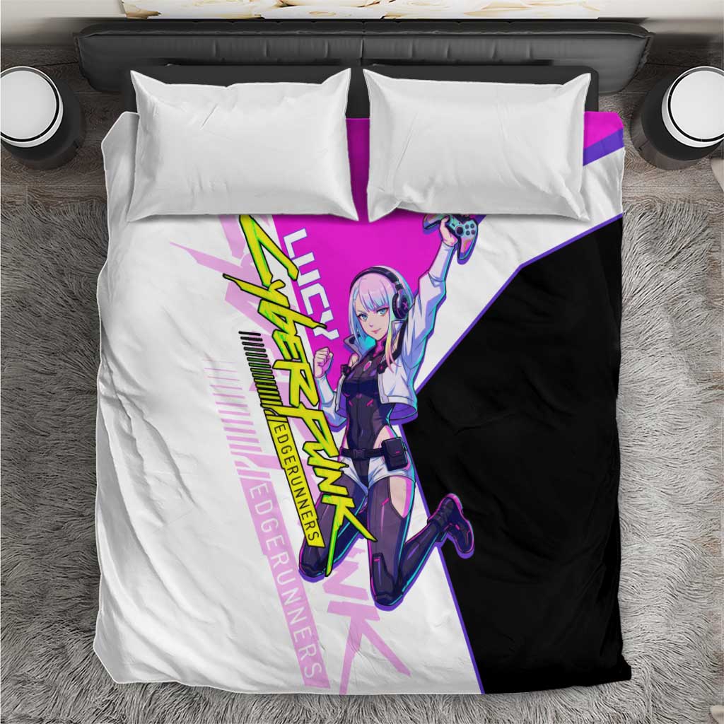Lucy Cyberpunk Edgerunners Bedding Set Neon Techwear Anime Style