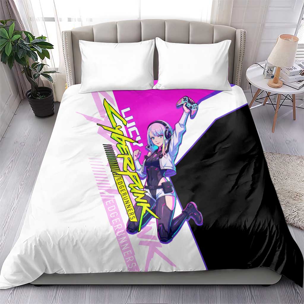 Lucy Cyberpunk Edgerunners Bedding Set Neon Techwear Anime Style